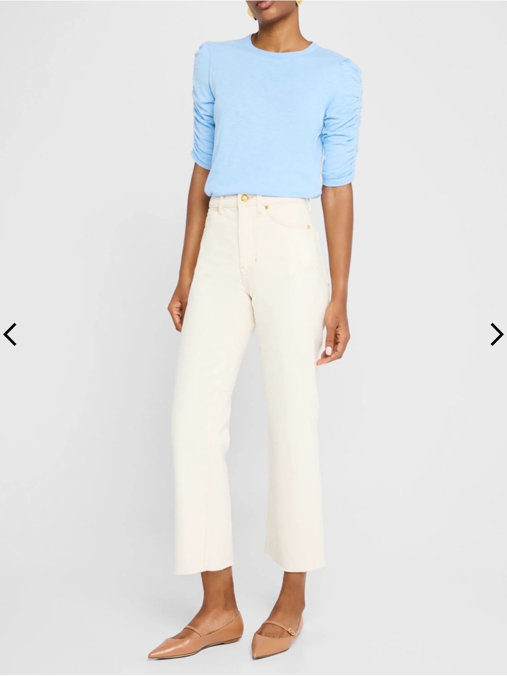 New Veronica beard Dylan High-Rise Straight Ankle Jeans 27 Ecru